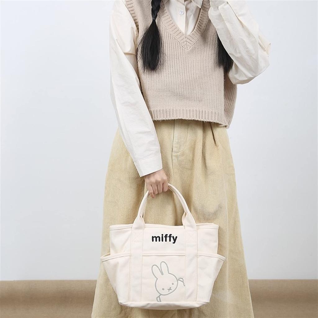 OGNIWO Miffy Boris Rabbit Handbag, Storage Pouch, Tote Bag, Lunch Bag, Small Item Holder, Cute and Stylish, Women's, Commuter, School, Lightweight,