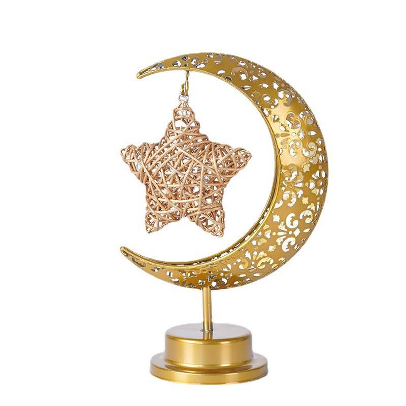 LED Wrought Iron Star Moon Sphere Night Light for Festive Living Room Decor