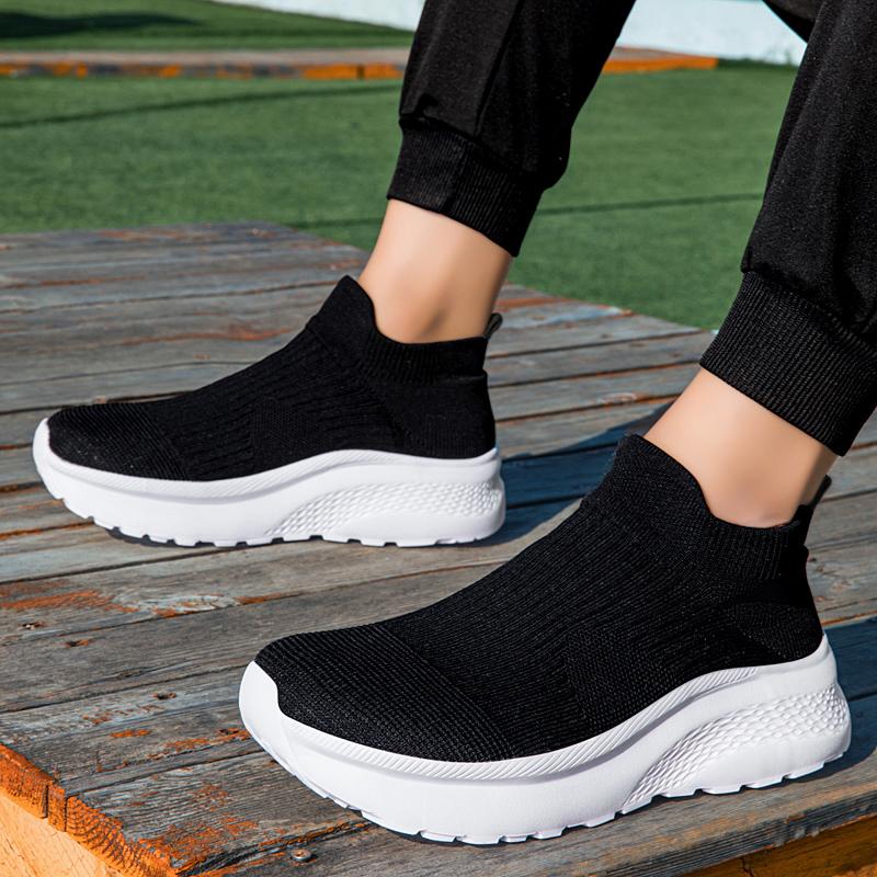 TUINANLE Sneakers per Coppia Punta Larga Rete Traspirante Leggere Scarpe da Passeggio Nere Vestibilità Comoda Tutto il Giorno