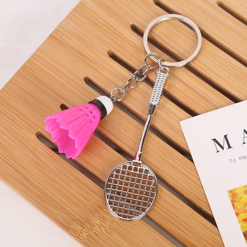 New Badminton Tennis Keychain Alloy Pendant Sports Souvenir