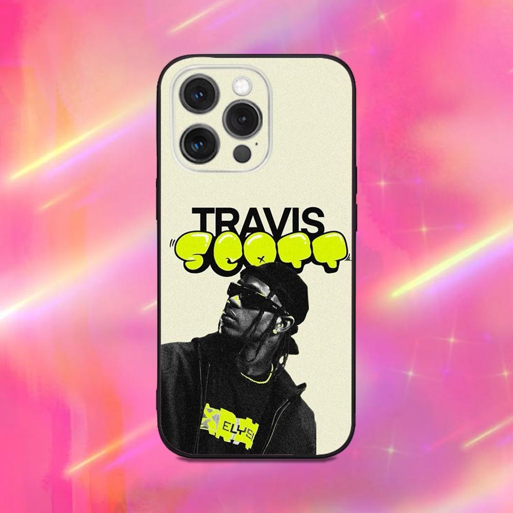 Rapper T-Travis S-Scott Phone Case For iPhone 16,15,14,13,12,11,Pro,Max,Plus,X,XS,XR,SE,8,7,Mini,Soft Silicone Black Case