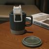 Vertikale Muster Keramiktasse mit Deckel und Löffel Becher Hitzebeständig Leichter Luxus Wasserbecher für Damen