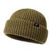 Army Green Oversized Winter Short Fisherman Beanie Merino Wool Blend Knit Skull Cap for Big Heads Warm Hat for Men Women Cold Weather [TOP-EX] M/L