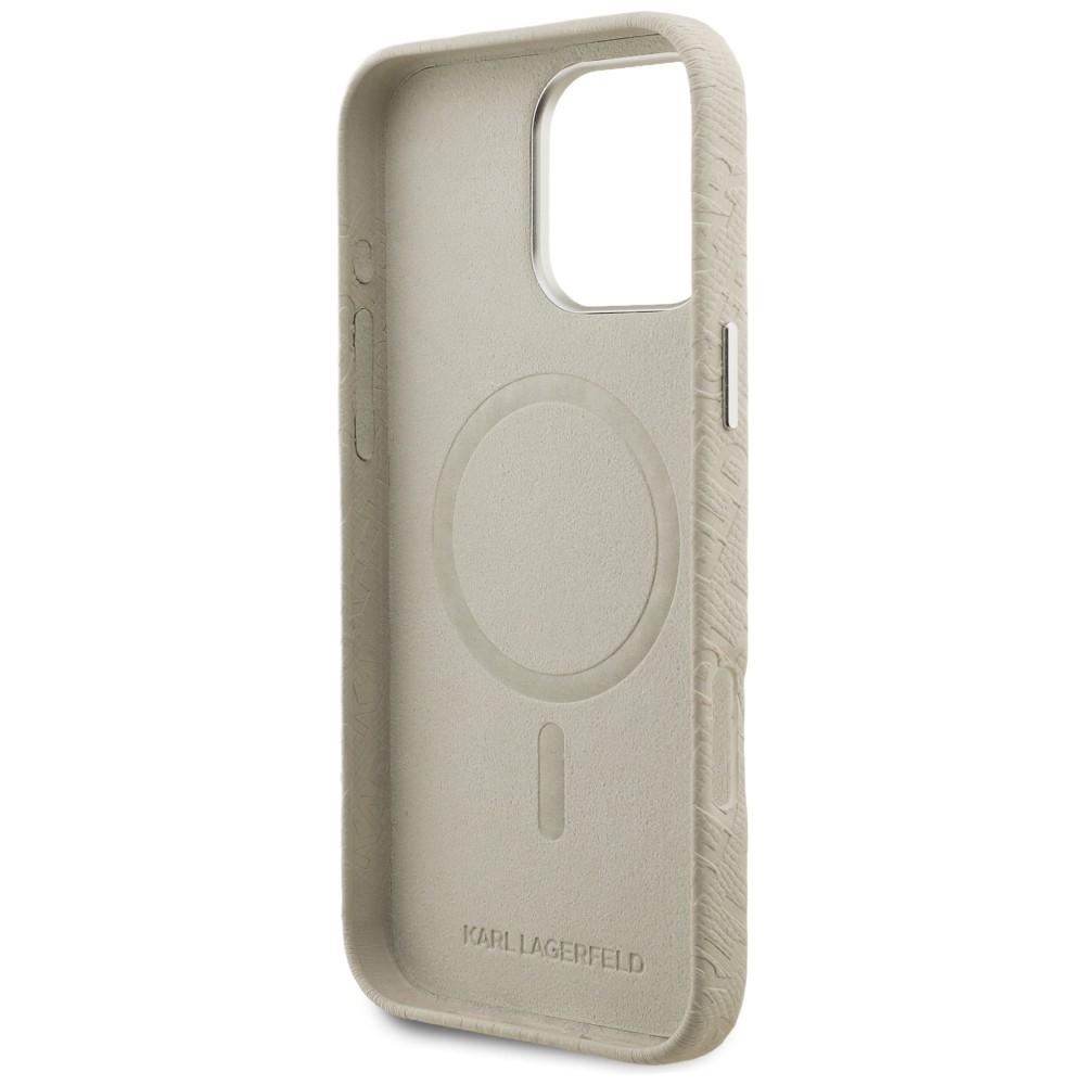 Karl Lagerfeld FW Stamped Karl MagSafe Case for iPhone 16 Pro Beige