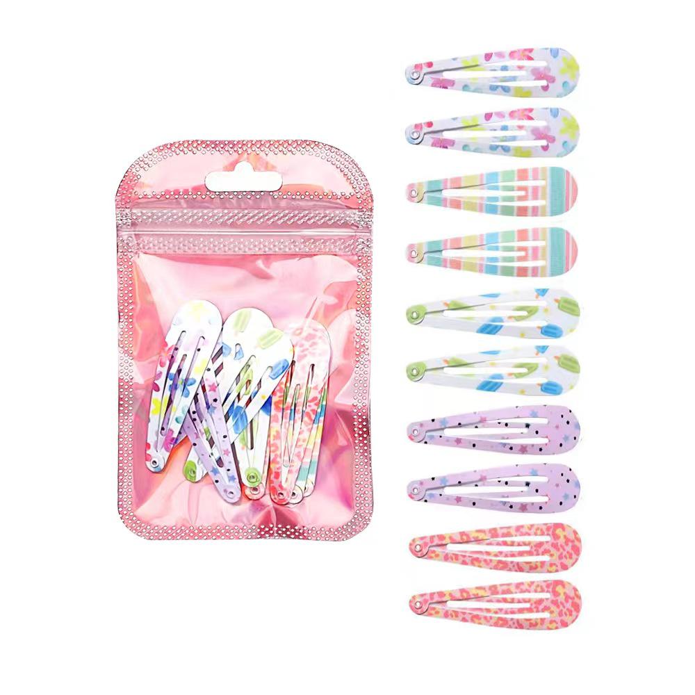 

«10 шт./40 шт. Детские заколки BB Candy Color - набор для стрижки волос в форме капли воды с горячим тиснением» -