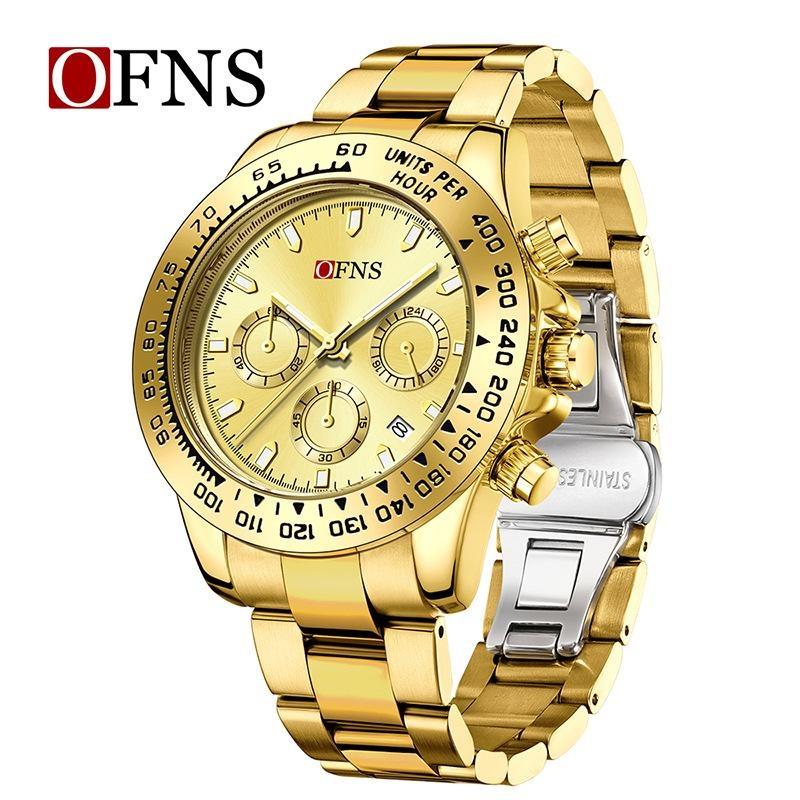 Luxury Man Watch Quartz Waterproof Luminous Date Chronograph Stainless Steel Men Wristwatch Military Sports Men's Watches
