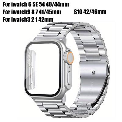 Stainless Steel Strap+Case for iWatch Band 44mm 45mm 41mm 40mm 42mm Series 10 9 8 7 6 SE 5 4 3 2 1