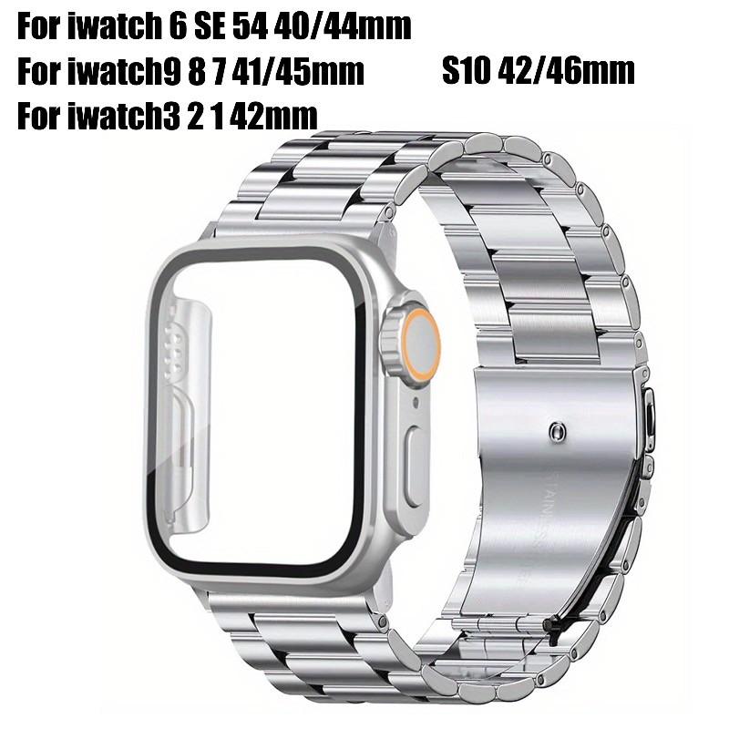 Stainless Steel Strap+Case for iWatch Band 44mm 45mm 41mm 40mm 42mm Series 10 9 8 7 6 SE 5 4 3 2 1