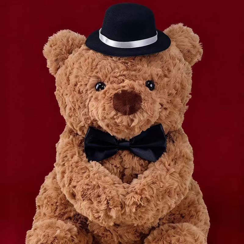 Bruin Bruidspaar Teddybeer Pluche Set Squishy Knuffelpop Romantische Bruiloft Tafeldecoratie Huwelijksgeschenk Voor Bruid Bruidegom Koppel 40CM black