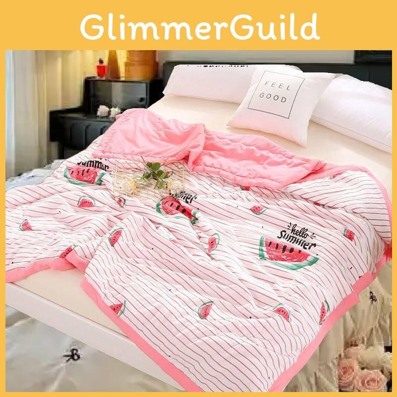 Washed Watermelon Printed Cotton Summer Air Conditioning Quilt For Gift Bedroom