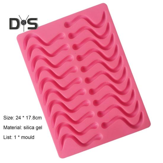 Chocolate Mold 20 Cavity Gummy Snake Lightweight Reusable Worms Cake Mold Baking Tool