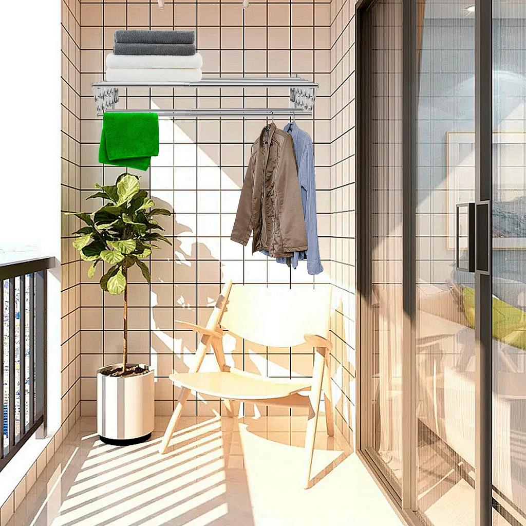 Laundry Drying Rack Collapsible Wall Mounted Clothes Drying Rack Stainless Steel Drying Rack Retractable Towel Drying Rack Space