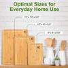 Bamboo Cutting Board 3-Piece Set for Kitchen: Vegetable, Fruit, and Meat Boards
