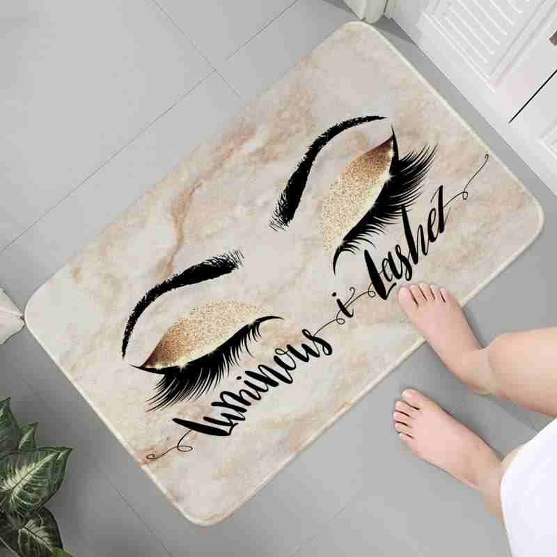 Lightweight Eye Print Crystal Pile Carpet Living Room Bedroom Entrance Foot Mat Kitchen Washable Dirty Resistant Doormat