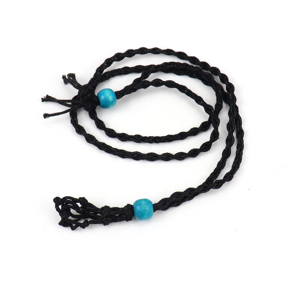 Stone Mesh Pocket Woven Necklace Pendant Adjustable Telescopic Mesh Pocket Hand-Woven Wooden Bead Mesh Support N718
