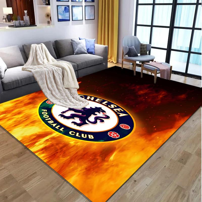 Football Club F.C Pattern Rug, Indoor/Outdoor Mat, for Picnic, Gameroom, Bedroom, Office, Living Room, Home Decor Carpet, Birthday Gift