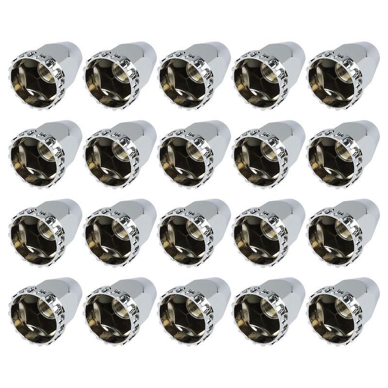 20 BUC 33mm Plastic ABS Cromat Capace Prezoane Filetate cu Vârfuri Tip Glonț cu Flanșă pentru Camioane Semi-remorci Roți cu Pilot Central Remorci Autobuz