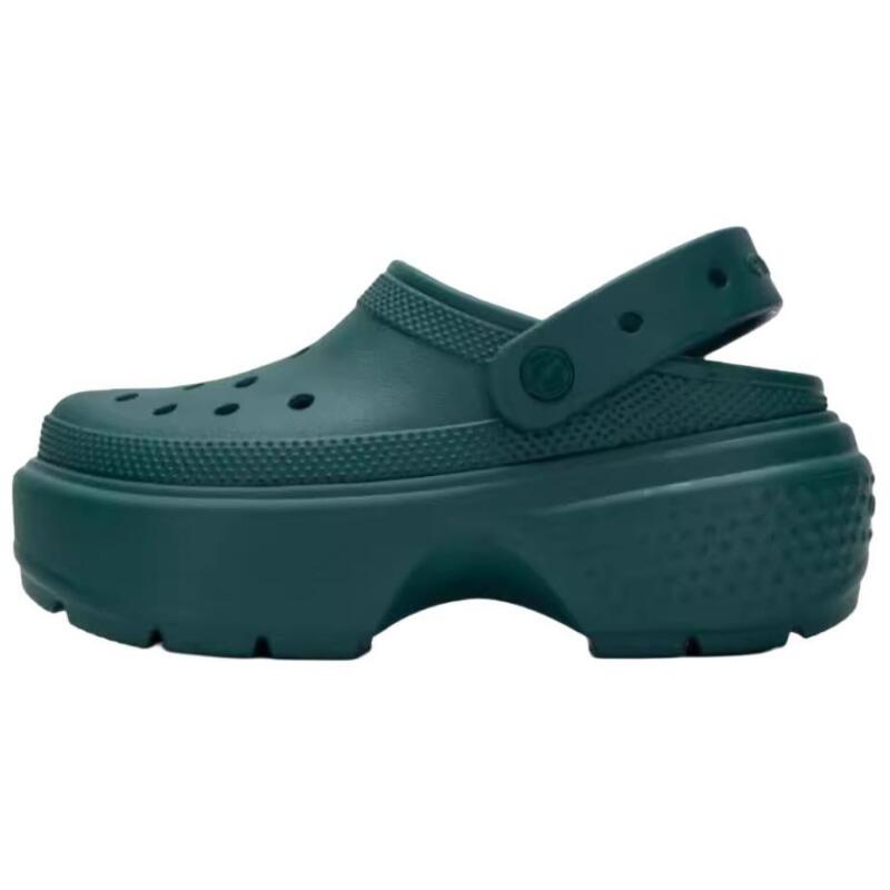 Crocs Lightweight Foot Pull Hole Shoes Women's Dark Green