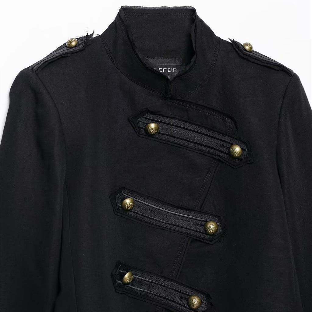 New retro metal buckle design temperament jacket top 5247050