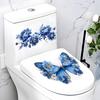 Dream Blue Butterfly Wall Sticker Bathroom Toilet Sticker Wc Self Adhesive Mural Beautify Flower Home Decoration Decals Bathroom