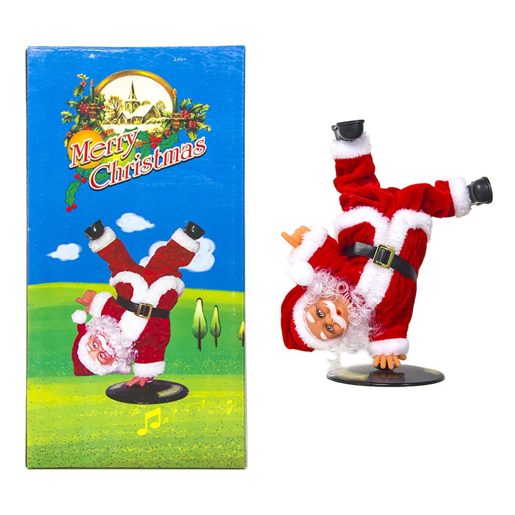 

Рождественские украшения, перевернутый уличный танец, Санта-Клаус, электрические музыкальные игрушки f