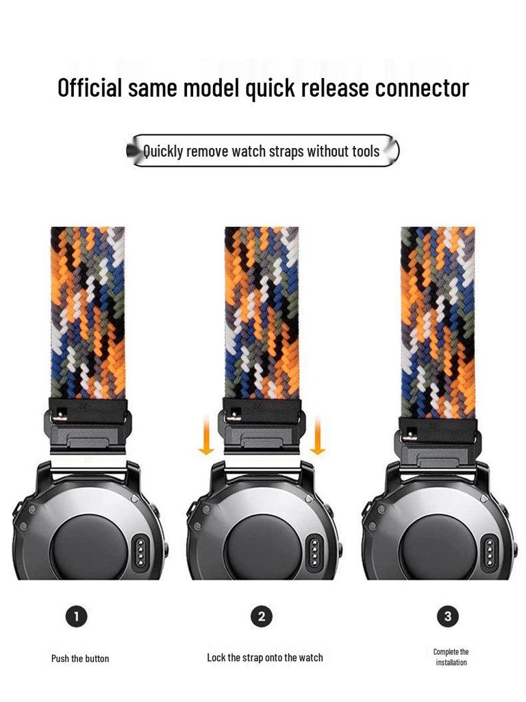 61S Elastic Paracord Watch Band for Garmin Fenix 8, 7X Pro, 955, 965