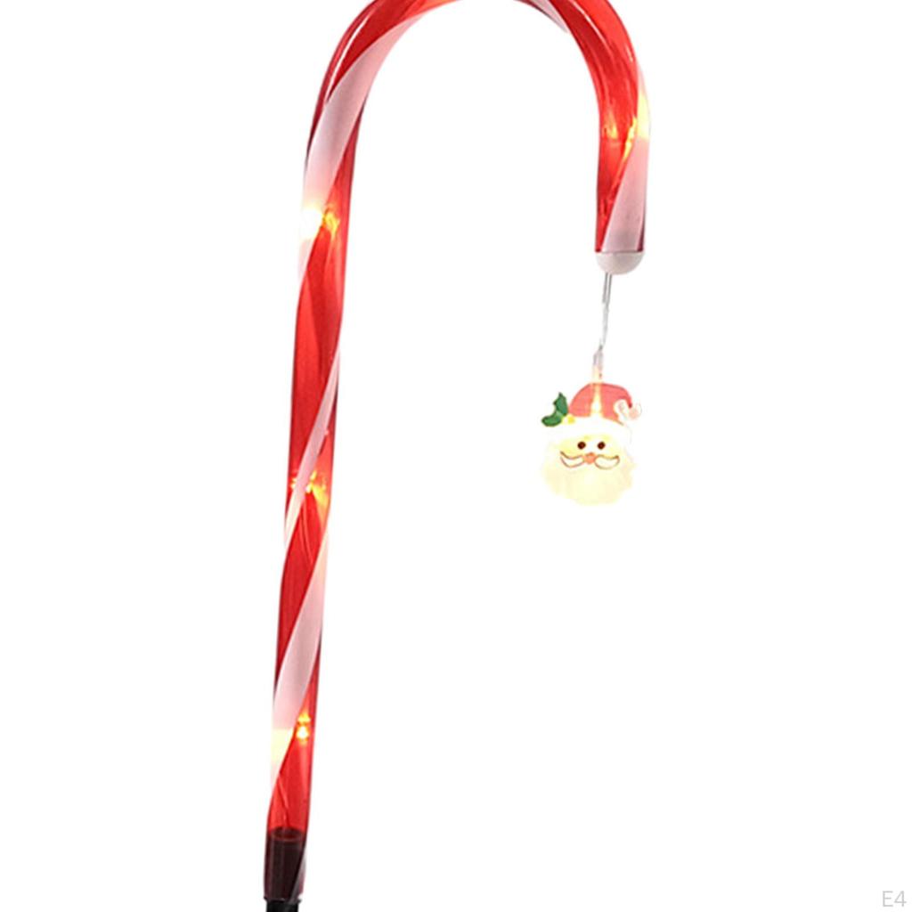 Candy Cane Solar Lights Christmas LED Lamps Decor Lighting Pathway Crutch Light for