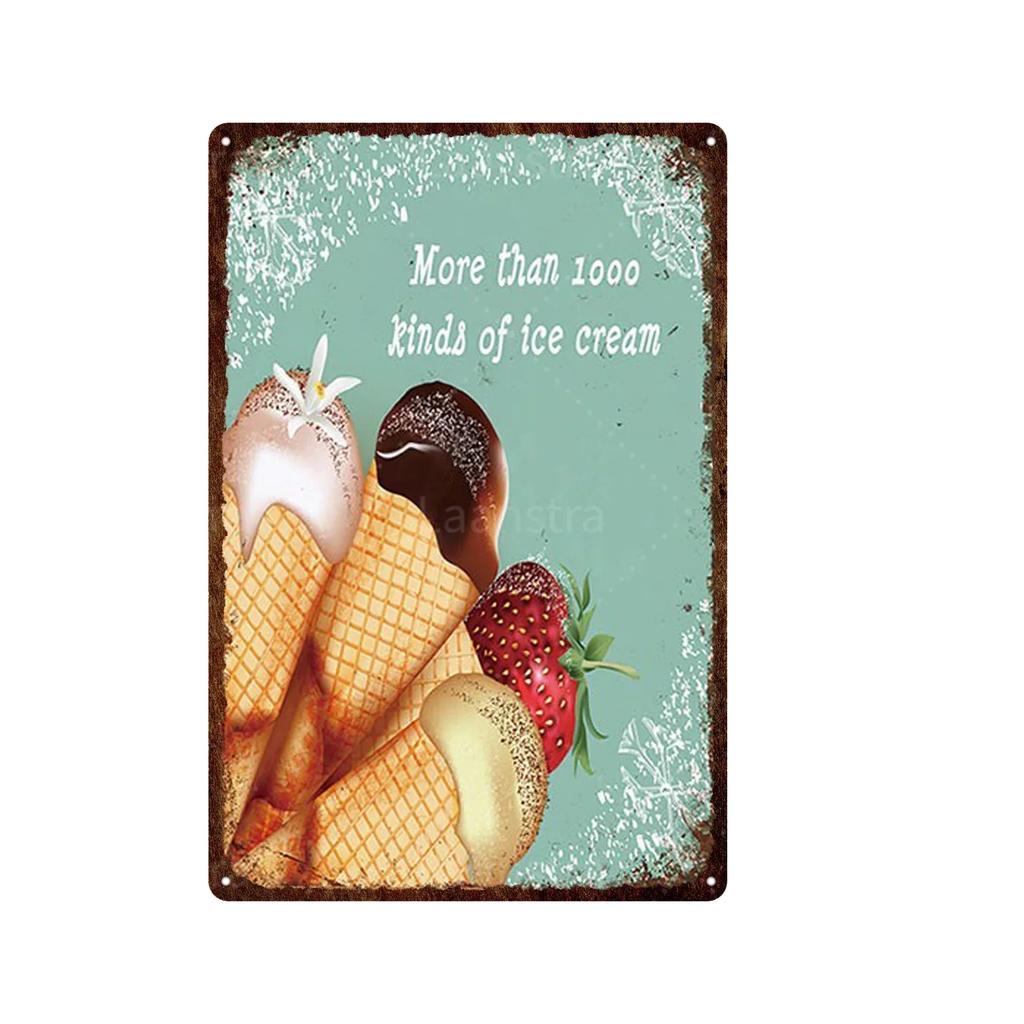 Soft Serve Ice Cream Iron Poster Painting Tin Sign Vintage Wall Decor for Cafe Bar Pub Home Beer Decoration Crafts