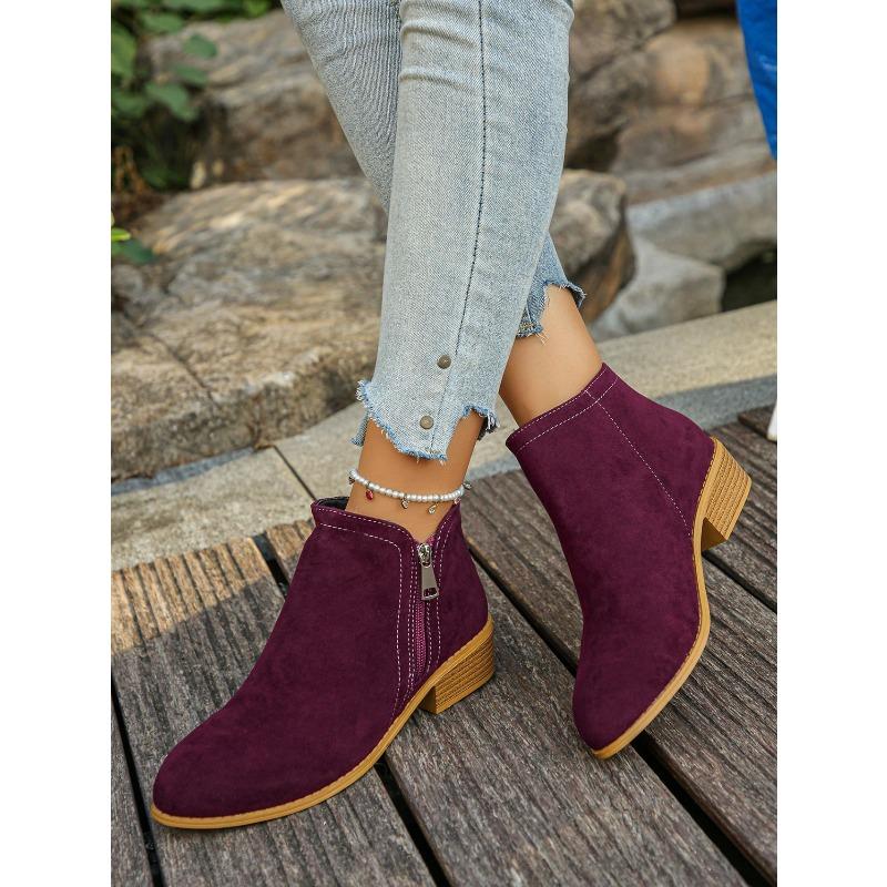 Winter 2025 New Pointed Toe British Style Booties Women's Plus Size Vintage Vintage Side Zip Chelsea Boots
