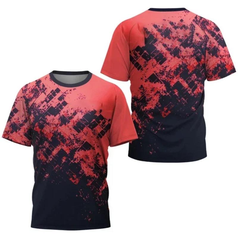 Fashion Simplicity Harajuku Sportswear T Shirt For Men Outdoor Badminton Table Tennis Training Clothing Casual O-neck Loose Tops