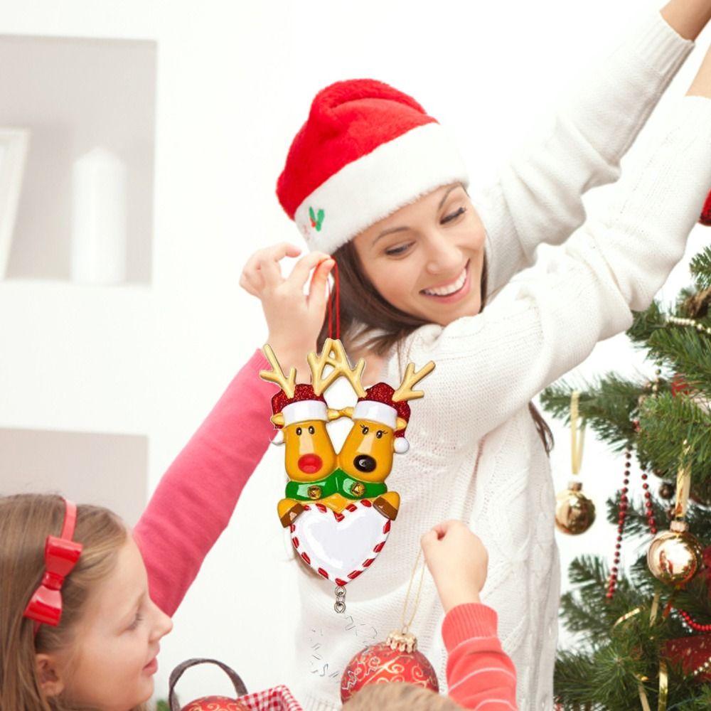 PVC Elk Deer Family Ornament Decorative Reindeer Family Pendant Cute   New Year