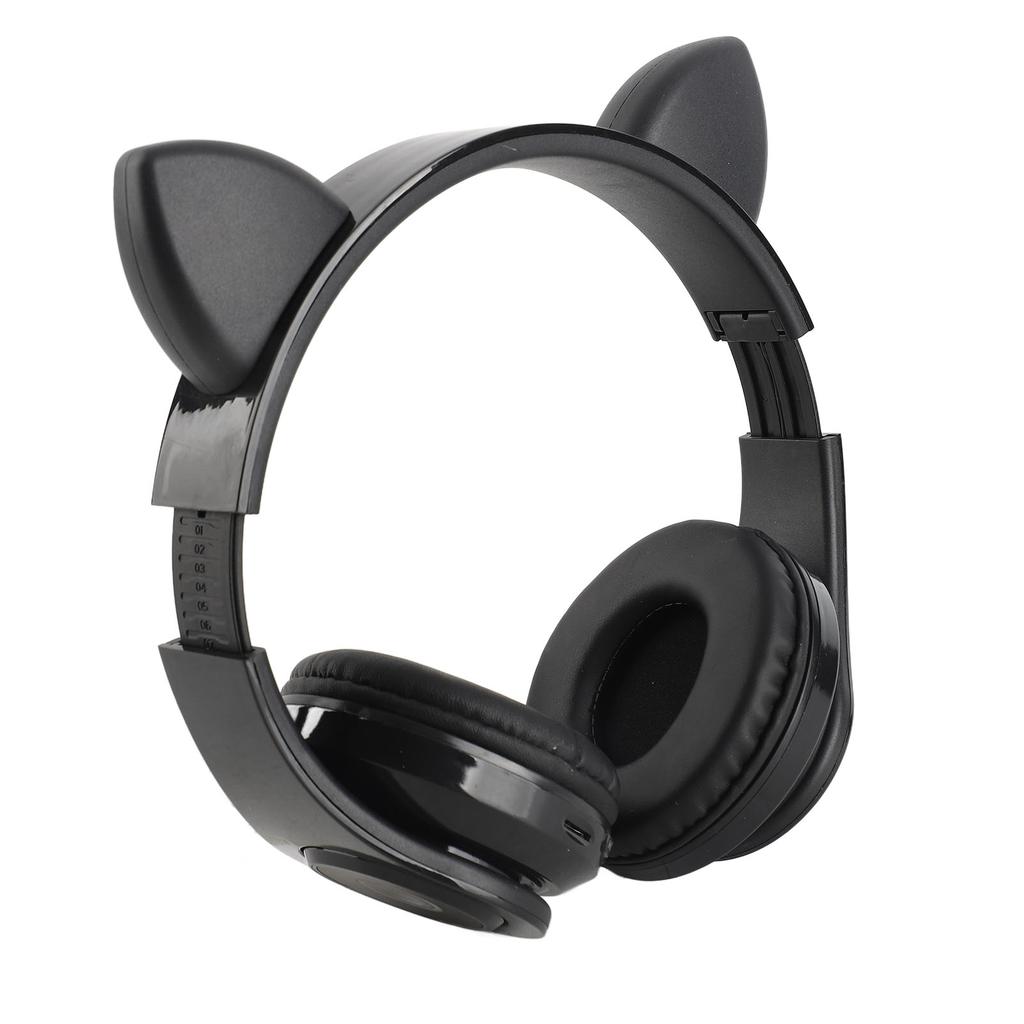 LED Noise Reduction Headset Cat Ear Shape Bluetooth 5.0 Headset with Microphone for Young People