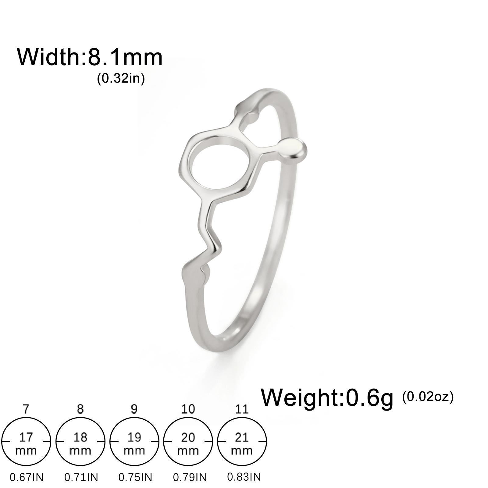 Caffeine Chemical Molecule Ring for Women Stainless Stee Rings Dopamine Benzene Serotonin Molecular Science Jewelry Gift 7