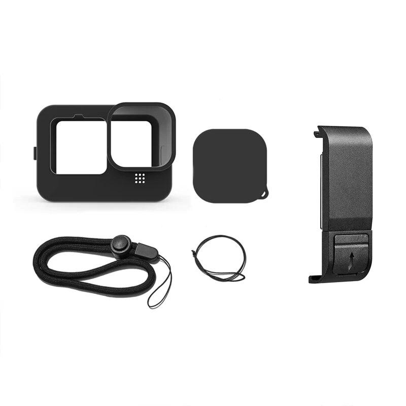 Ersatz-Seitentür für GoPro Hero 12 11 10 9, schwarze, staubdichte Durchgangsbatterieabdeckung, Silikongehäuse, Kamerazubehör