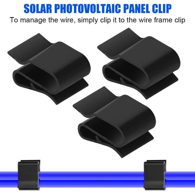 Pack of 30 Multipurpose Photovoltaic Cable Clamps Convenient for Outdoor Trailer Frame Wire Management 25x16mm