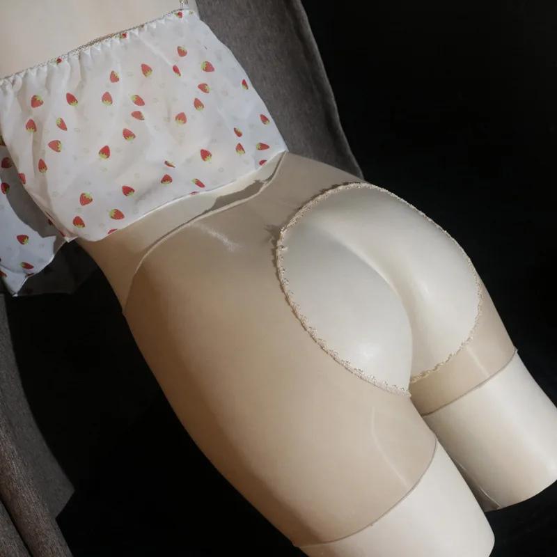 Sexy Open Crotch Men Women Underwears Sissy Boxer Briefs Unisex Underpant Crotchless Knickers Bikini Sheer Glossy Stretch Shorts