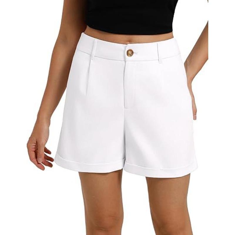 Sommer neue hoch taillierte lockere lässige Shorts Damen Europäischer und Amerikanischer Stil einfarbig vielseitig Pendler gerade Shorts