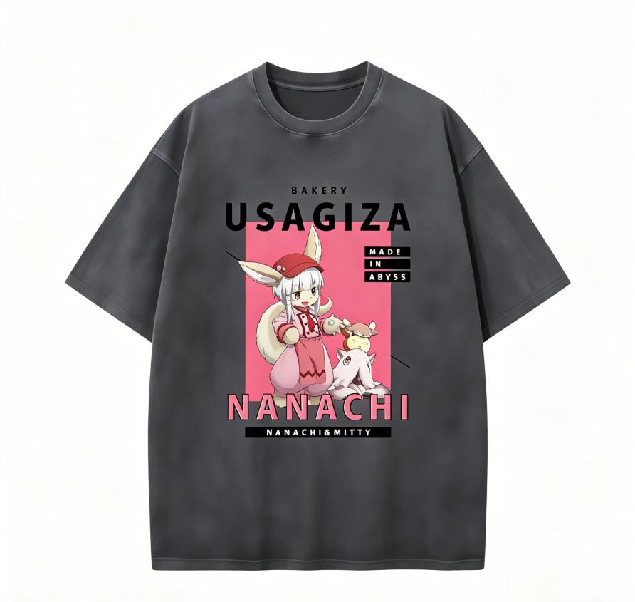 Made In Abyss Nanachi Anime Lover Washed T-shirt Year round clothing high quality personality Clothes Plus Size Unisex New Model Couples tee