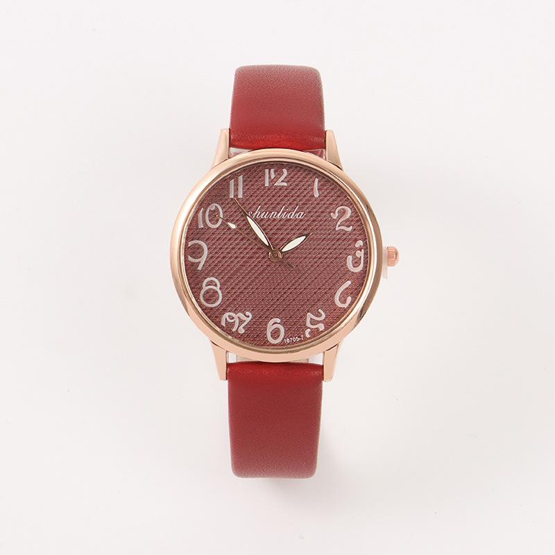 Belt Ladies Watch Fashion Temperament Student Watch Simple Temperament Quartz Watch Ladies красный