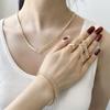 Fashion New Versatile Full Diamond Neck Chain European And American Jewelry High-End Luxury Exquisite V-Shaped Zircon Necklace