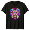 Buntes Löwenkopf Tiere Herren T-Shirt Damen Grafik T-Shirt Unisex Oberteil