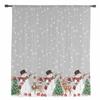 Christmas Ball Snowman Elk Christmas Tree Snowflake Gray Sheer Curtains Room Decor Window Curtain Kitchen Tulle Voile Curtains