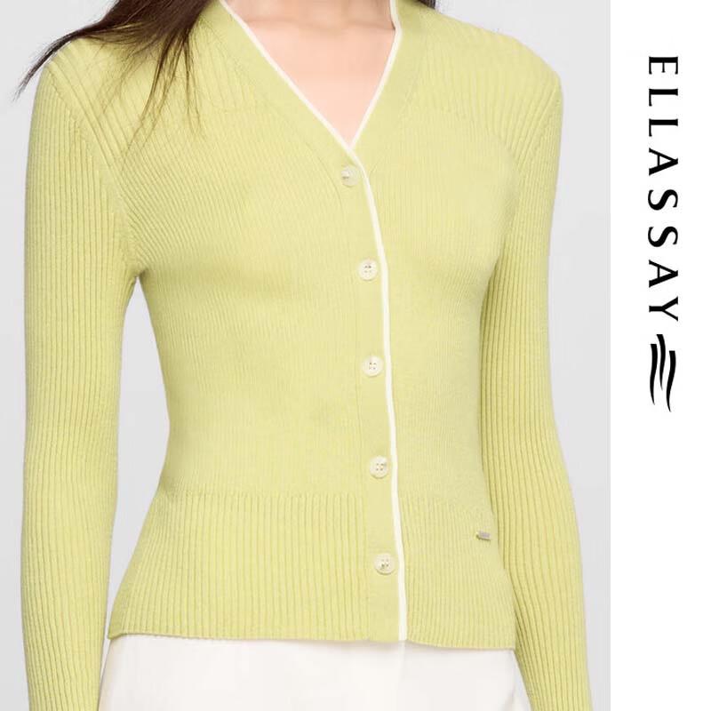 ELLASSAY Women's Stylish V-Neck Knit Sweater