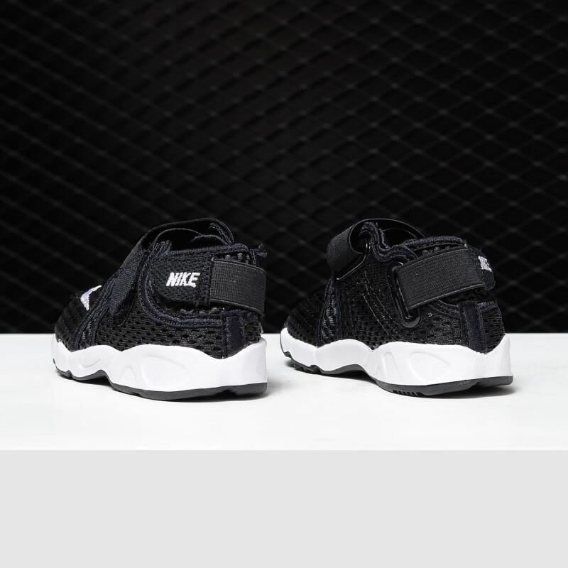 New Nike Air Rift Slip Resistant Cushioning Abrasion Resistant Breathable Low Top Running Shoes Black White Kids'
