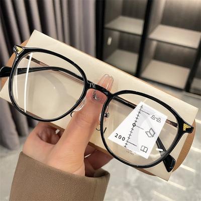 Fashion 2024 Fashion Round Frame Reading Glasses Men Women Blue Light Blocking Progressive Multifocal Glasses Retro Far Sight Eyeglasses