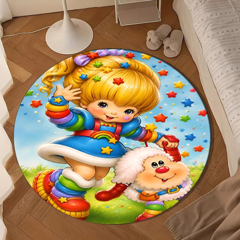 Rainbow Adventure Round Mat, Anti-slip Circle Carpet Chair Rug For livingroom,Bedroom, Doormat Home Decor Gift Christmas Gifts