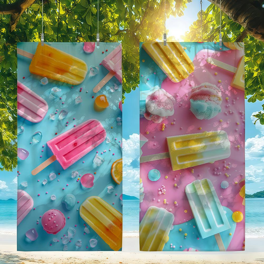 Eiscreme bedrucktes Handtuch Schnell trocknende Strandhandtücher Sind Geeignet Für Schwimmbäder Camping Yoga Und Das Fitnessstudio