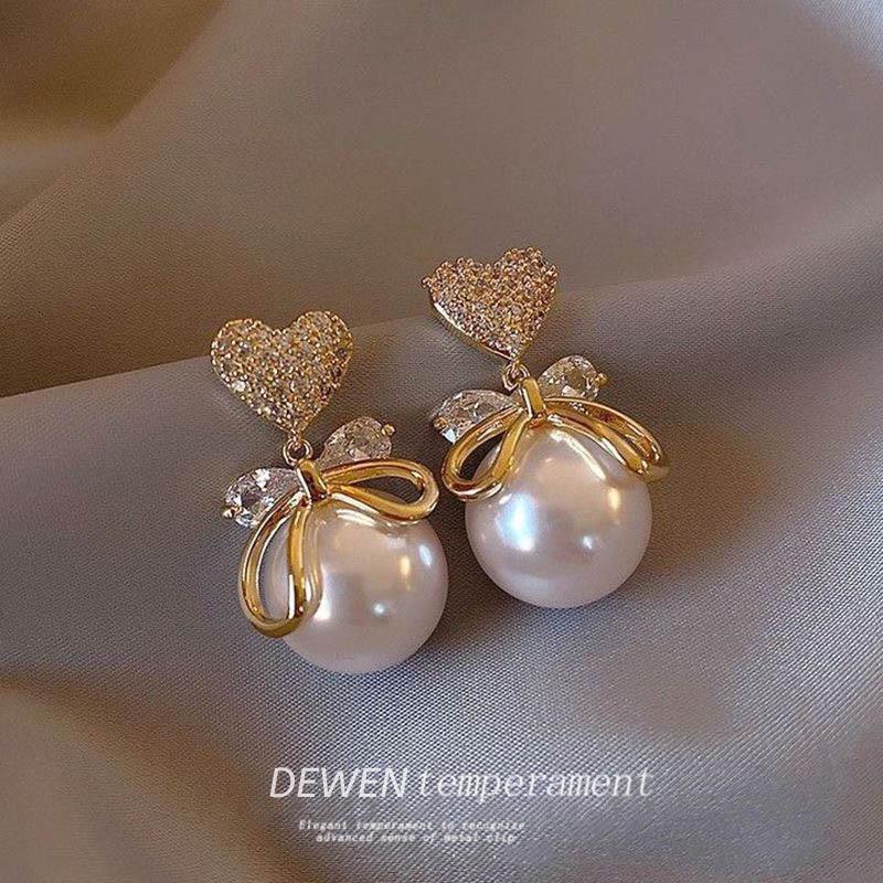 Pearl Earrings for Women - French Retro Design, New 2024 Style, Elegant High-End Jewelry