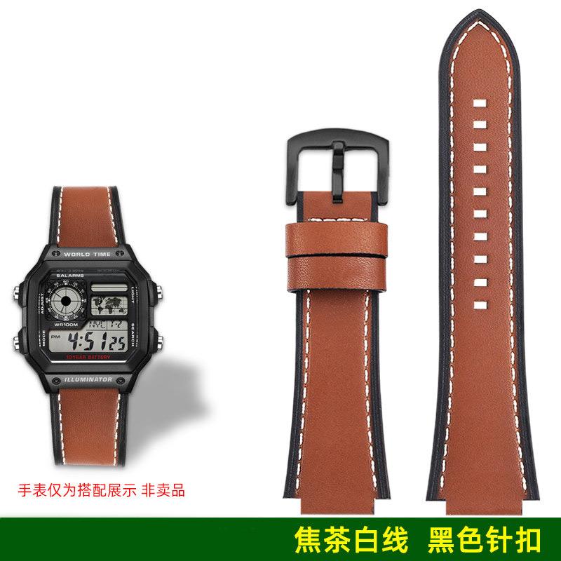 

AE1200 A158 Ретро Натуральная Кожаная Ремешок Для Casio DW-H5600 A168 AE1300 Винтажный Браслет Часов Мужской Выпуклый рот Бычья кожа Браслет 18 ММ 18mm