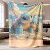 2026 Latest Flannel Blanket Soft and Comfortable Twoturtle Design Flannel Blanket, Modern Style, Allseason Polyester Throw with Digital Print, Warm an